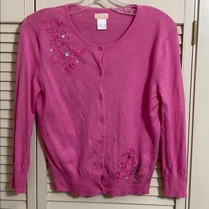 Pink embellished cardigan